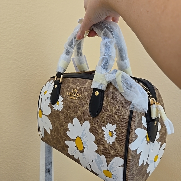 Coach Rowan Satchel In Signature Canvas With Floral Print - Picture 14 of 14
